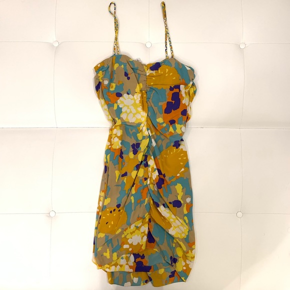 DVF Silk Multicolor Strap Dress Sz 8 - Picture 4 of 4
